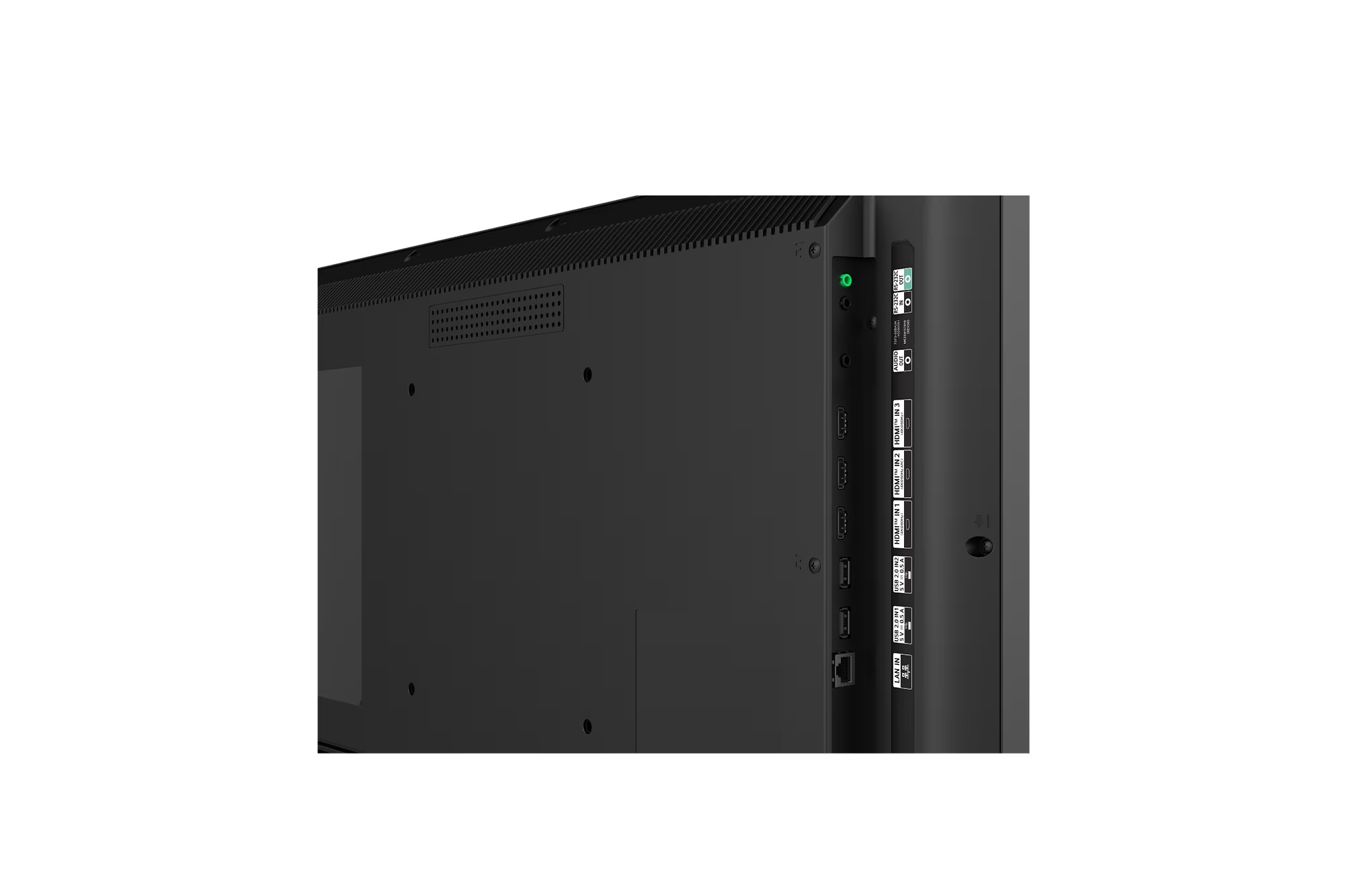 LG 32UL5Q-M infoskærm – bagside set skråt
